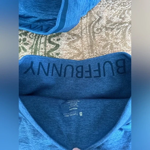 Buffbunny Baked Blue BBL Seamless Bra and Shorts Medium 💙